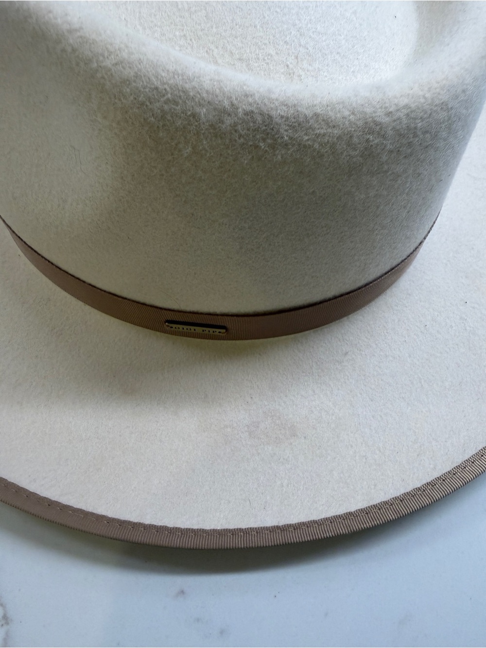 Gigi Pip Monroe Rancher Ivory Wool Fedora Hat Size 59 M/L - Picture 4 of 6